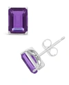 Macy's Garnet (3-9/10 Ct. T.w.) Stud Earrings In Sterling Silver. Also Available In Amethyst (3-1/5 Ct. T.w In Amethyst