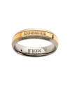 INOX MEN'S STEEL GOLD-TONE PLATED 7 PIECE CLEAR DIAMOND RING