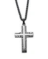 INOX MEN'S STAINLESS STEEL DAMASCUS CROSS PENDANT