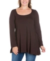 24SEVEN COMFORT APPAREL WOMEN'S PLUS SIZE POISED SWING TUNIC TOP