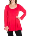24SEVEN COMFORT APPAREL WOMEN'S PLUS SIZE POISED SWING TUNIC TOP