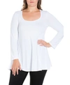 24SEVEN COMFORT APPAREL WOMEN'S PLUS SIZE POISED SWING TUNIC TOP