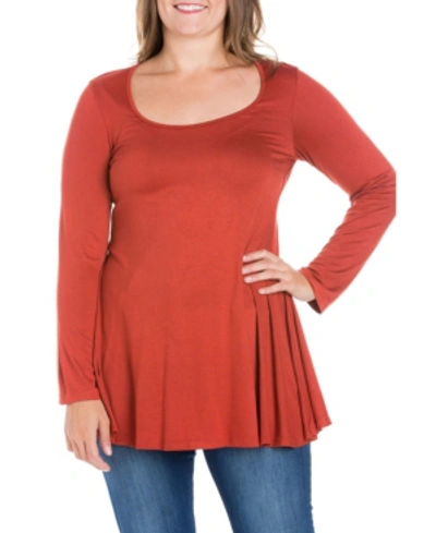 24SEVEN COMFORT APPAREL WOMEN'S PLUS SIZE POISED SWING TUNIC TOP