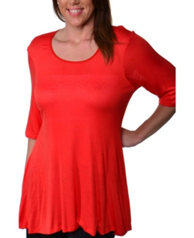 24seven Comfort Apparel Women's Plus Size Tunic Top In Carrot
