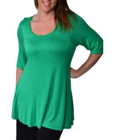 24seven Comfort Apparel Women's Plus Size Tunic Top In Grass