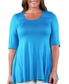 24SEVEN COMFORT APPAREL PLUS SIZE TUNIC TOP