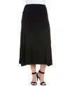 24seven Comfort Apparel Womens Elastic Waist Solid Color Maternity Maxi Skirt In Black