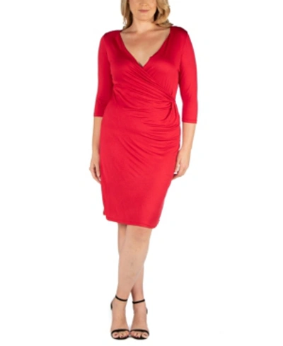 24seven Comfort Apparel Women's Plus Size Dress In Red