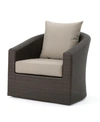 NOBLE HOUSE DARIUS OUTDOOR FRAMED SWIVEL CLUB CHAIR WITH CUSHIONS