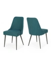 Noble House Alnoor Dining Chairs, Set Of 2 In Teal