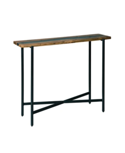 Alaterre Furniture Rivers Edge Acacia Wood And Acrylic Narrow Console And Entryway Table In Brown