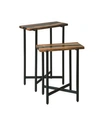 ALATERRE FURNITURE RIVERS EDGE ACACIA WOOD AND ACRYLIC NESTING END TABLES SET