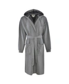 Hanes Platinum Hanes 1901 Men's Athletic Hooded Fleece Robe In Heather Grey