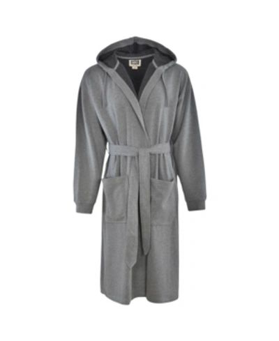 Hanes Platinum Hanes 1901 Men's Athletic Hooded Fleece Robe In Heather Grey