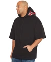 MVP COLLECTIONS BY MO VAUGHN PRODUCTIONS MVP COLLECTIONS MEN'S BIG & TALL SHORT SLEEVE HOODIE WITH ROSE EMBROIDERY