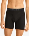 Hanes Men's Comfortsoft 5 Pk+1 Free Moisture-wicking Boxer Briefs In Black