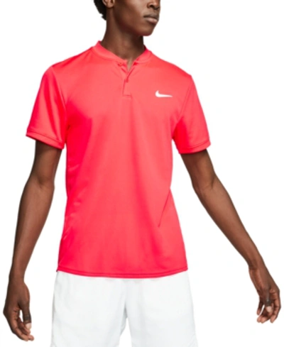 Nike Men's Court Dry Blade-collar Tennis Polo In Red