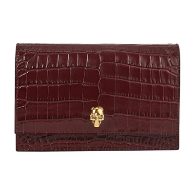 Alexander Mcqueen Small Skull Bag In Madder