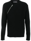 LES HOMMES RIBBED-KNIT ZIPPED JUMPER