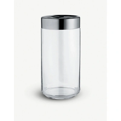 Alessi Julieta Glass And Stainless Steel Jar 21.6cm In Nocolor