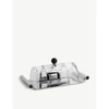 ALESSI ALESSI STEEL GRID CRYSTAL AND STAINLESS STEEL BUTTER DISH,11748588