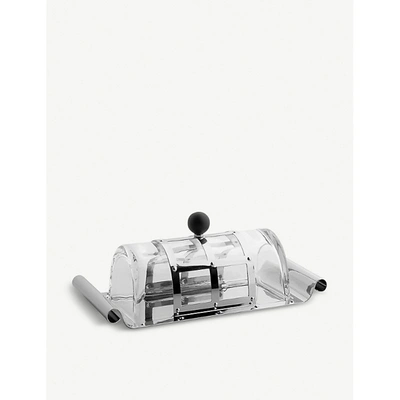 Alessi Grid Crystal And Stainless Steel Butter Dish