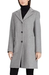 Ralph Lauren Wool Blend Reefer Coat In Charcoal