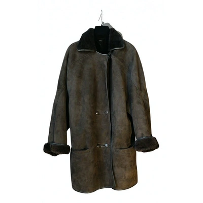 Pre-owned Herno Brown Shearling Coat