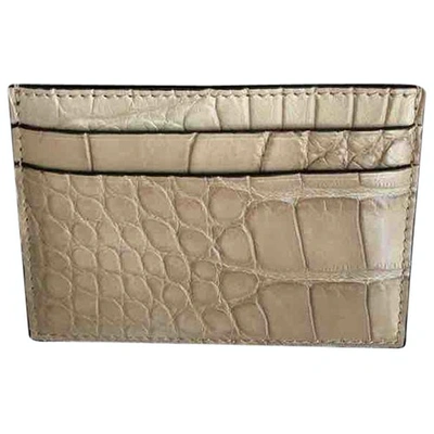 Pre-owned Gucci Beige Python Wallet