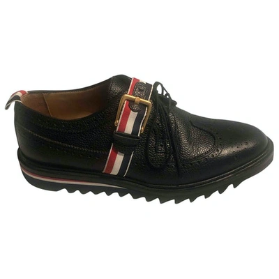Pre-owned Thom Browne Black Leather Lace Ups