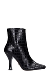 KURT GEIGER HIGH HEELS ANKLE BOOTS IN BLACK LEATHER,11592488