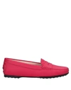 TOD'S TOD'S WOMAN LOAFERS FUCHSIA SIZE 8 LEATHER,11017576KM 12