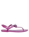 TOD'S TOD'S WOMAN THONG SANDAL MAUVE SIZE 6 SOFT LEATHER, RUBBER,11232116EW 3