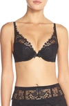Simone Perele Bloom Embroidered Underwired Stretch-woven Push-up Bra In Wine