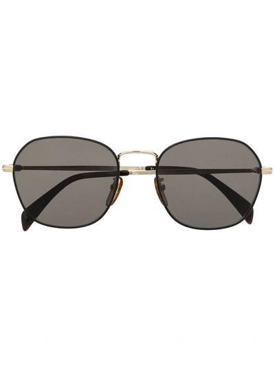 Eyewear By David Beckham Curved Square Frame Sunglasses In Black