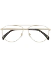 Eyewear By David Beckham Semi-rimless Rectangular Frame Glasses In Gold