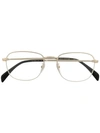 Eyewear By David Beckham Semi-rimless Rectangular Frame Glasses In Black