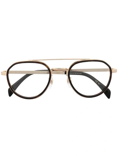 Eyewear By David Beckham Layered Pilot Frame Glasses In Black