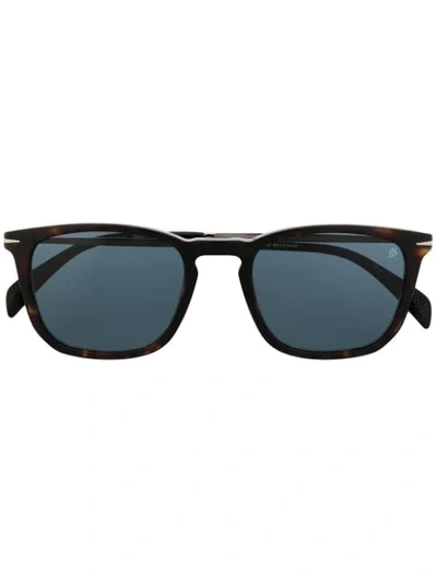 Eyewear By David Beckham Tortoiseshell Square Frame Sunglasses In Black