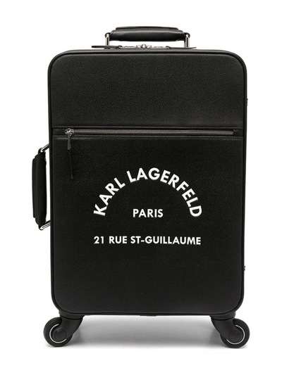 Karl Lagerfeld Rue St-guillaume Carry-on Trolly In Black