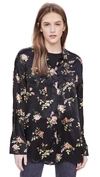 R13 BLACK FLORAL OVERSIZED SHIRT,RTHIR21010