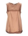 Peserico Bead-collar Silk Top In Brown