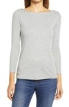 Vineyard Vines Simple Boatneck Top In Gray Heather