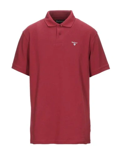 Barbour Polo Shirts In Red