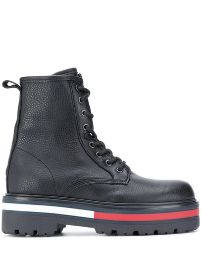 Tommy Hilfiger Women's Black Leather Ankle Boots