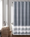 Lush Decor Nantucket Yarn Dyed Cotton Shower Curtain, 72" X 72" In Navy