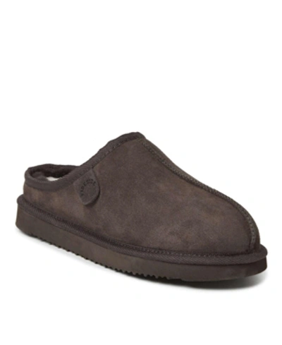 Dearfoams Fireside By  Men's Grafton Genuine Shearling Clog In Coffee Bean