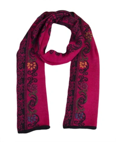 Simply Natural Women's Embroidered Alpaca-wool Anastasia Scarf In Red