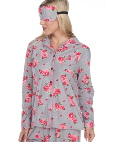 White Mark 3-piece Cozy Pajama Set In Grey Rose