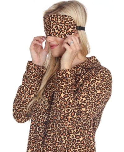 White Mark 3-piece Cozy Pajama Set In Brown Cheetah